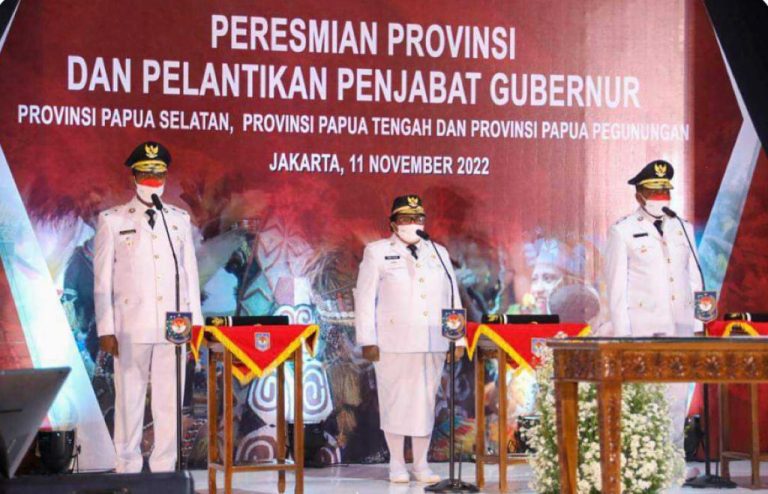 3 Provinsi Baru : Papua Selatan , Papua Tengah  dan Papua Pegununggan