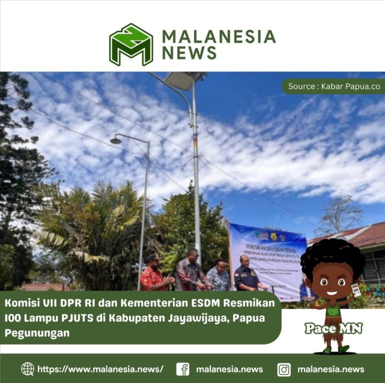 Komisi VII DPR RI dan Kementerian ESDM Resmikan 100 Lampu PJUTS di Kabupaten Jayawijaya, Papua Pegunungan.